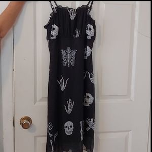 Black knee length skeleton dress size small